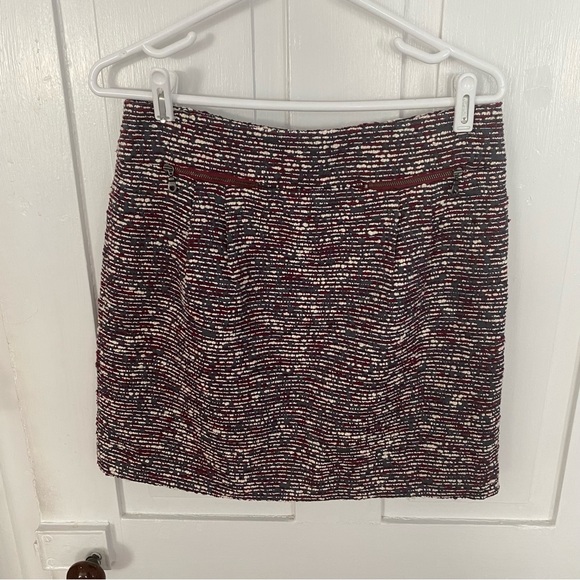 Loft Maroon Tweed Skirt - Picture 2 of 5
